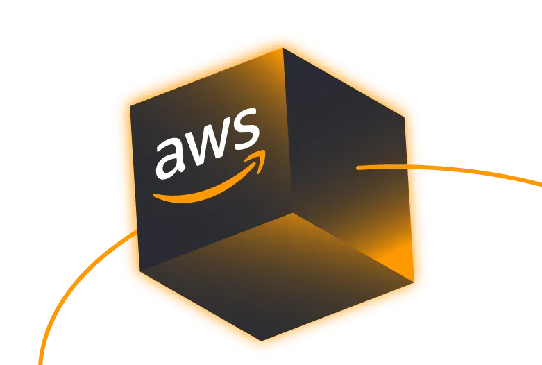 Planet illustration representing AWS cloud services