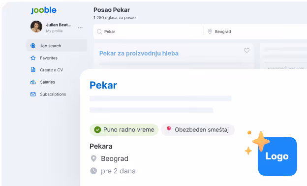 A panel of Jooble website