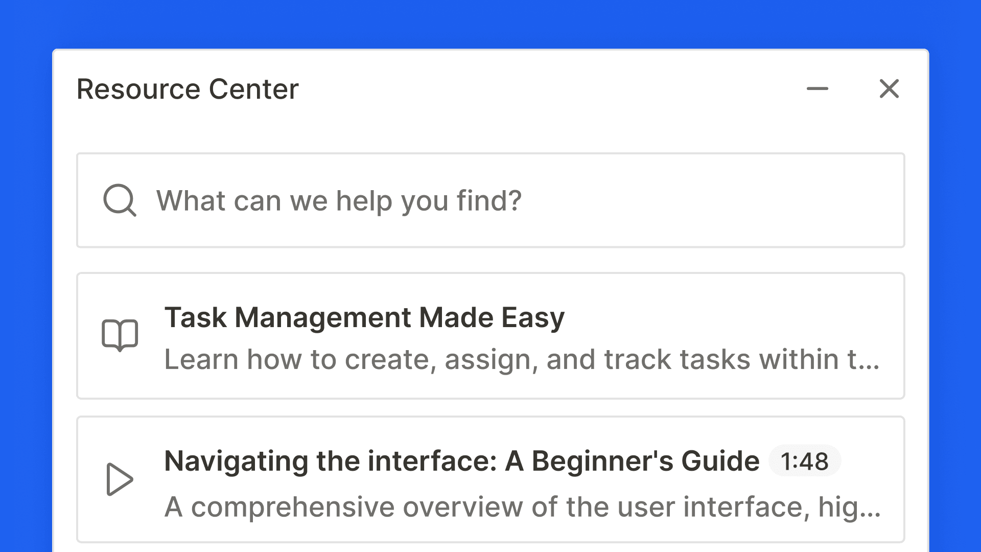 Serving In-Product Helpfulness: Introducing Resource Centers