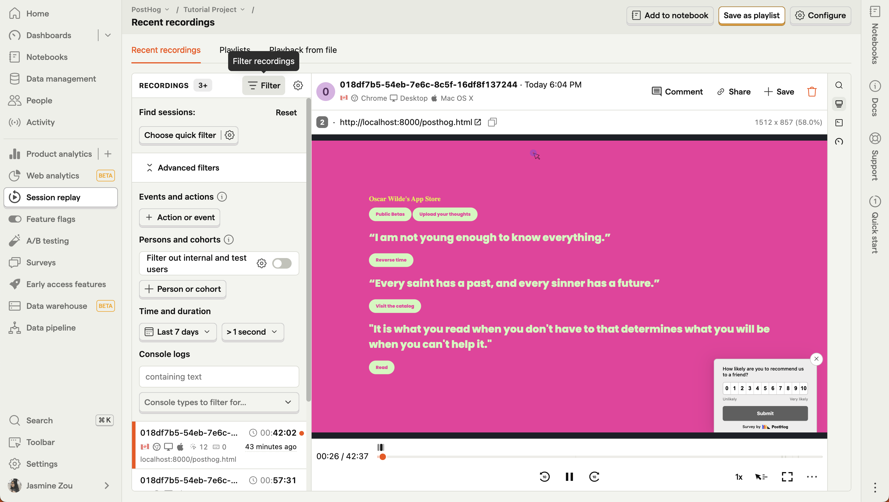 How to use filters + session replays to understand user friction - PostHog