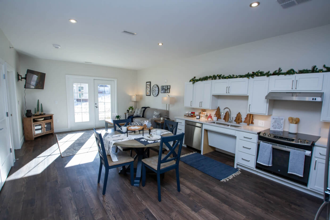 A senior living patio home with a large kitchen.