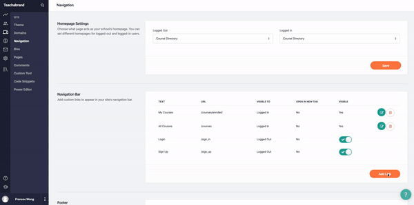 Teachable School Navigation Update