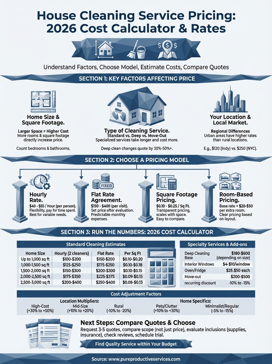 house cleaning service pricing infographic