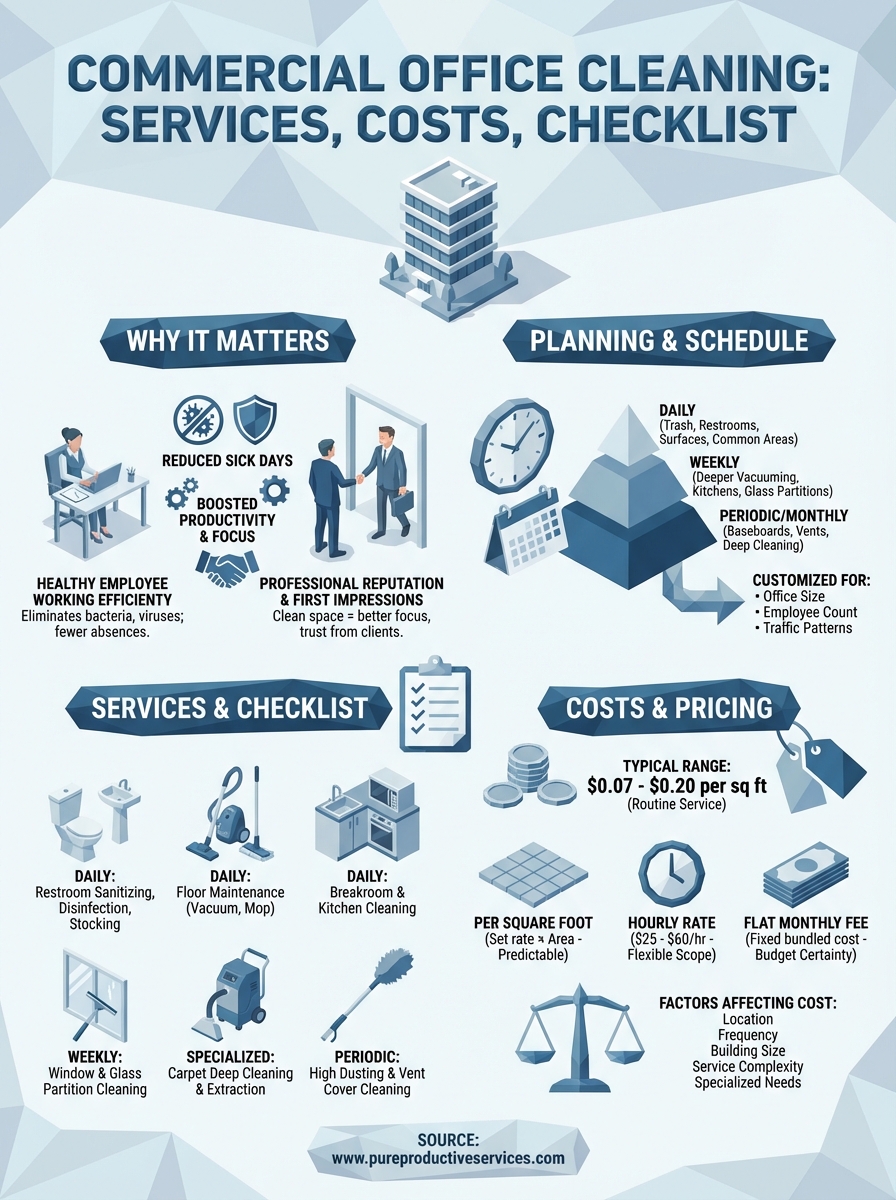 commercial cleaning for offices infographic