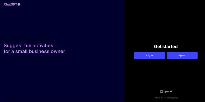 Chatgpt home page