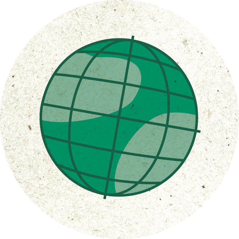 Illustration of a green globe.