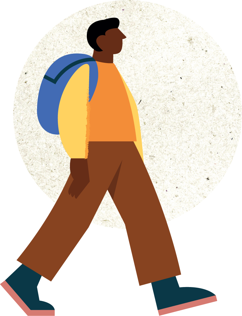 Illustration of a man walking.