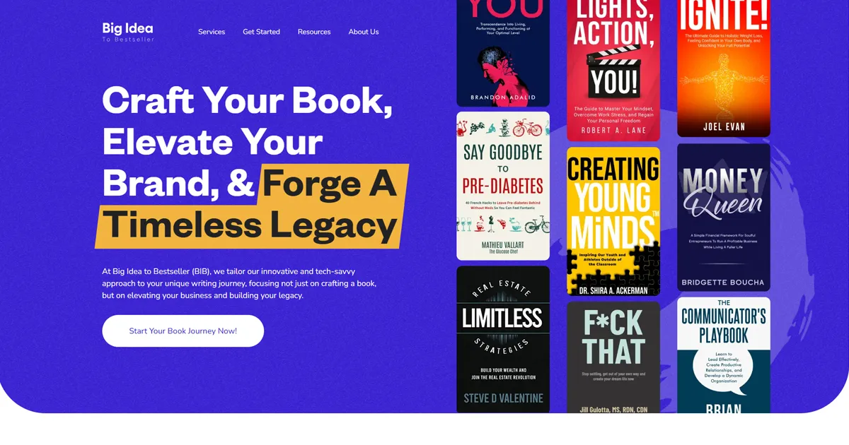 Big Idea To Bestseller Service Excel