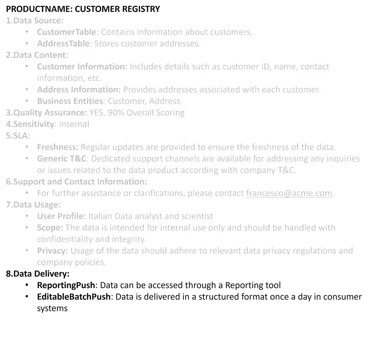 View of a data contract