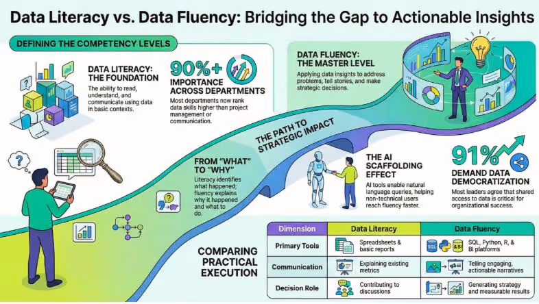Data Fluency vs. Data Literacy: Why the Distinction Matters
