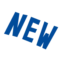 Le mot "NEW" en texte bleu incliné sur fond transparent.