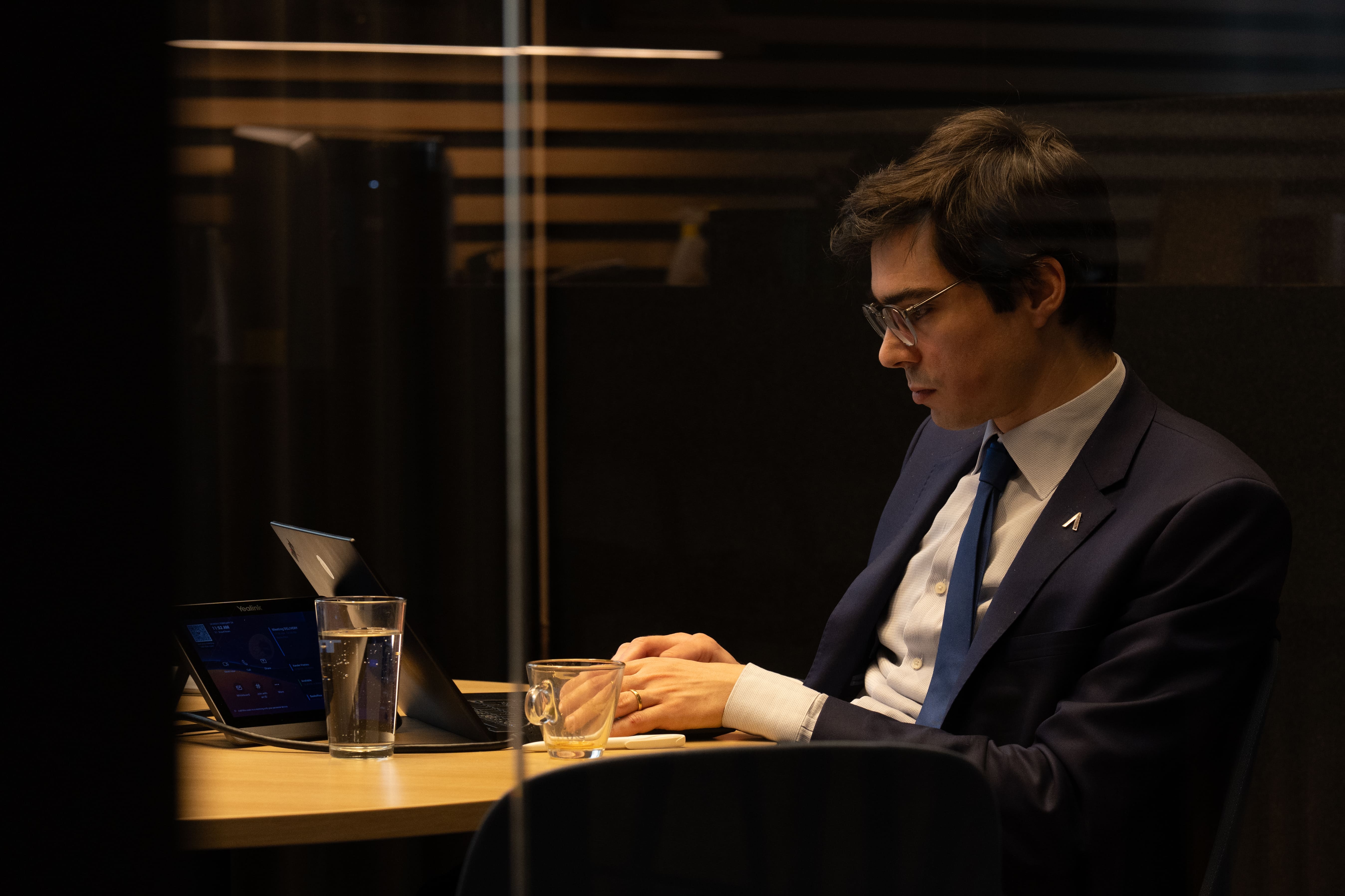 Director working on his laptop