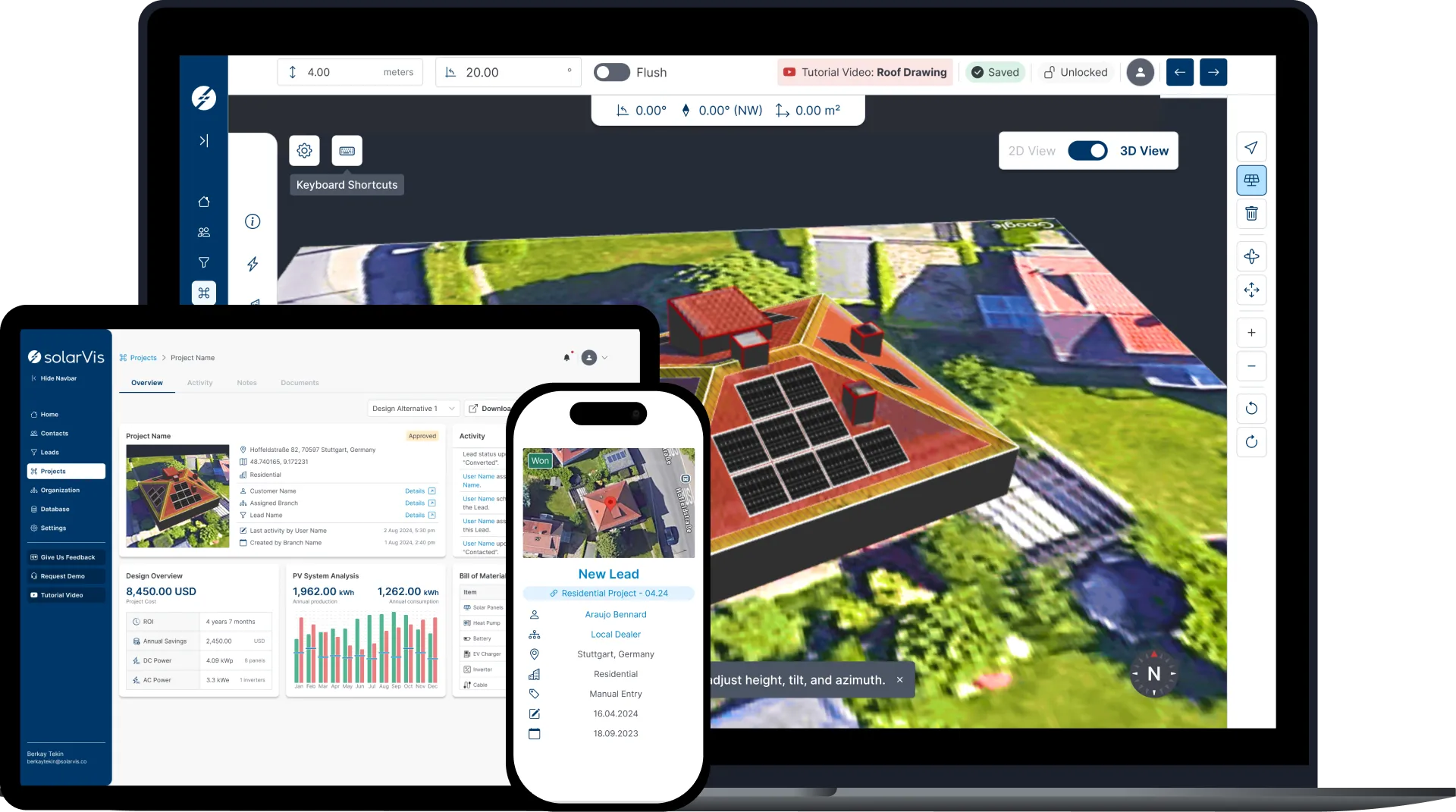 Solar Tekiflendirme Yazılımı Ekranları