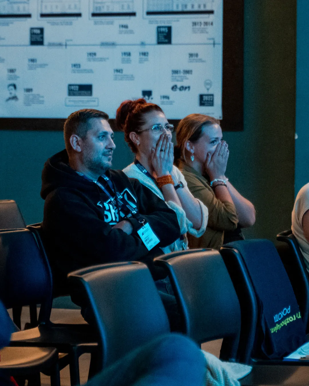 Vyhrali sme KIRATON! Fotka nás troch v momente oznámenia výsledkov