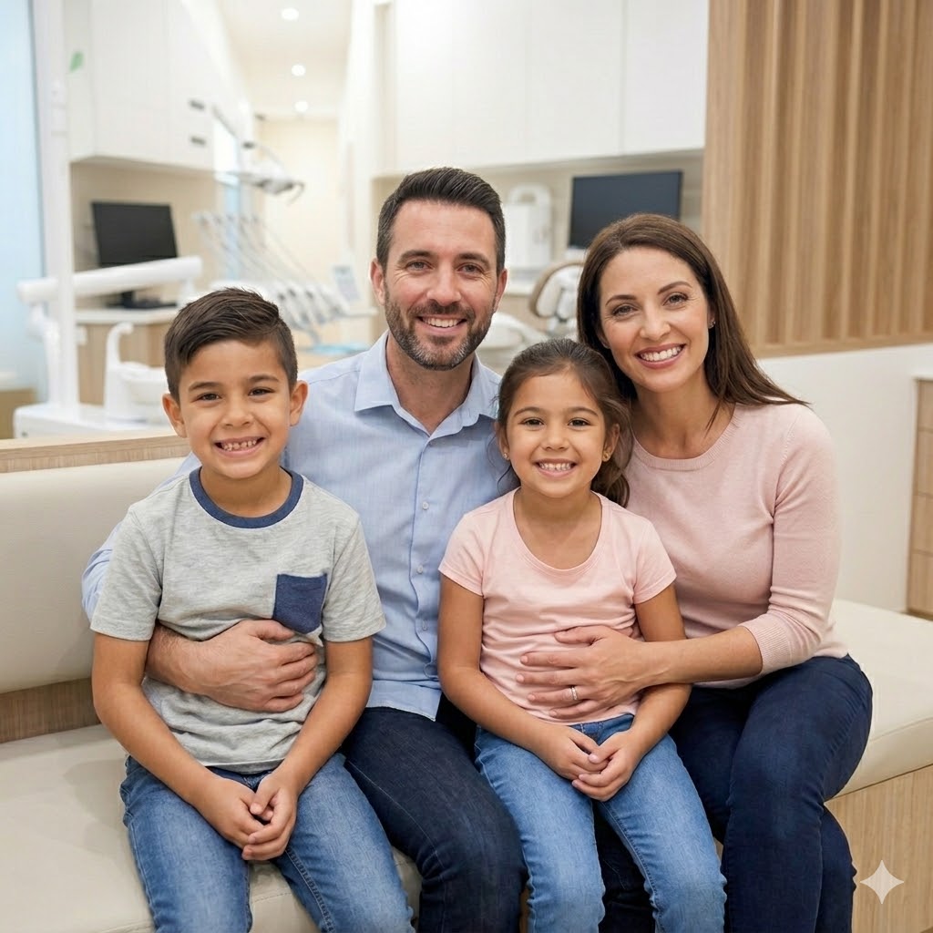 Happy family at the dental clinic