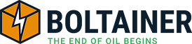 Logo van Boltainer met de slogan The end of oil begins