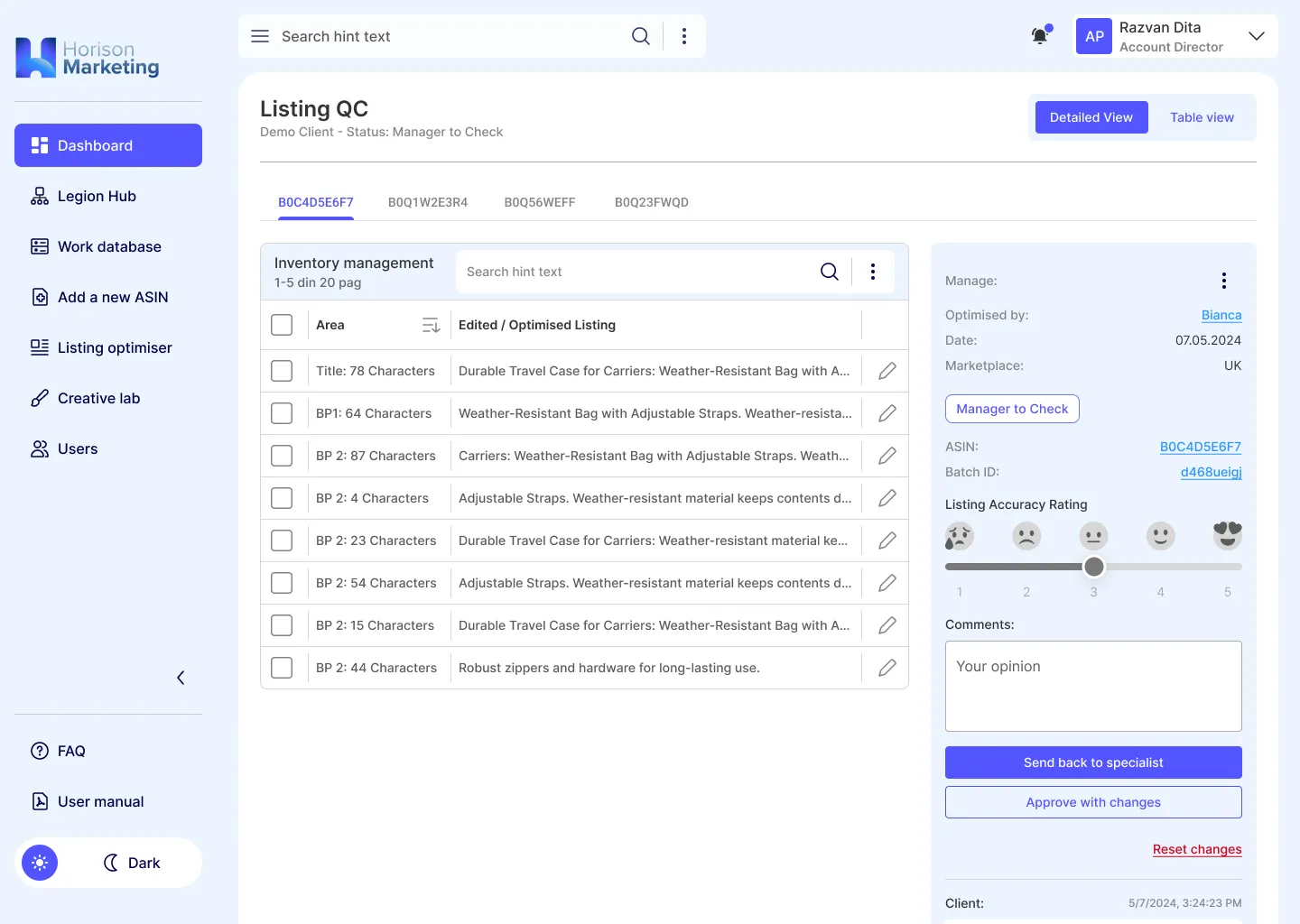 A screenshot of a web page with a number of options.