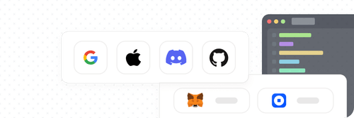 Icons and logos like Google, Apple, and others