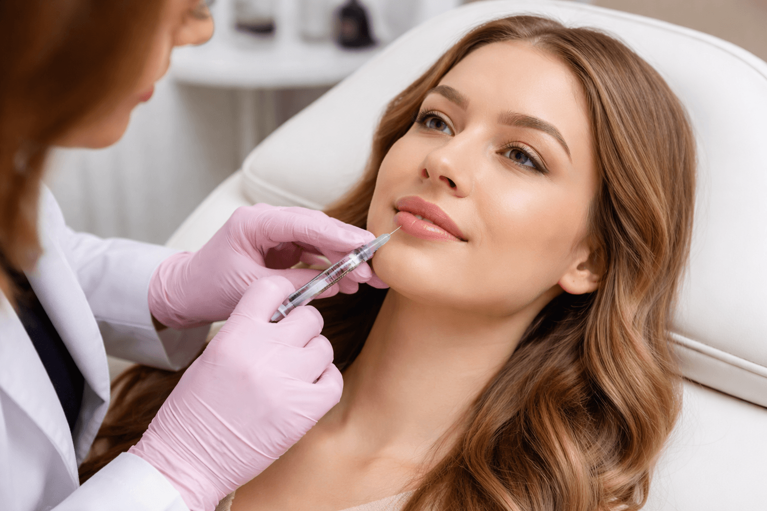 Patient receiving dermal fillers treatment in Charlotte, North Carolina medical spa setting