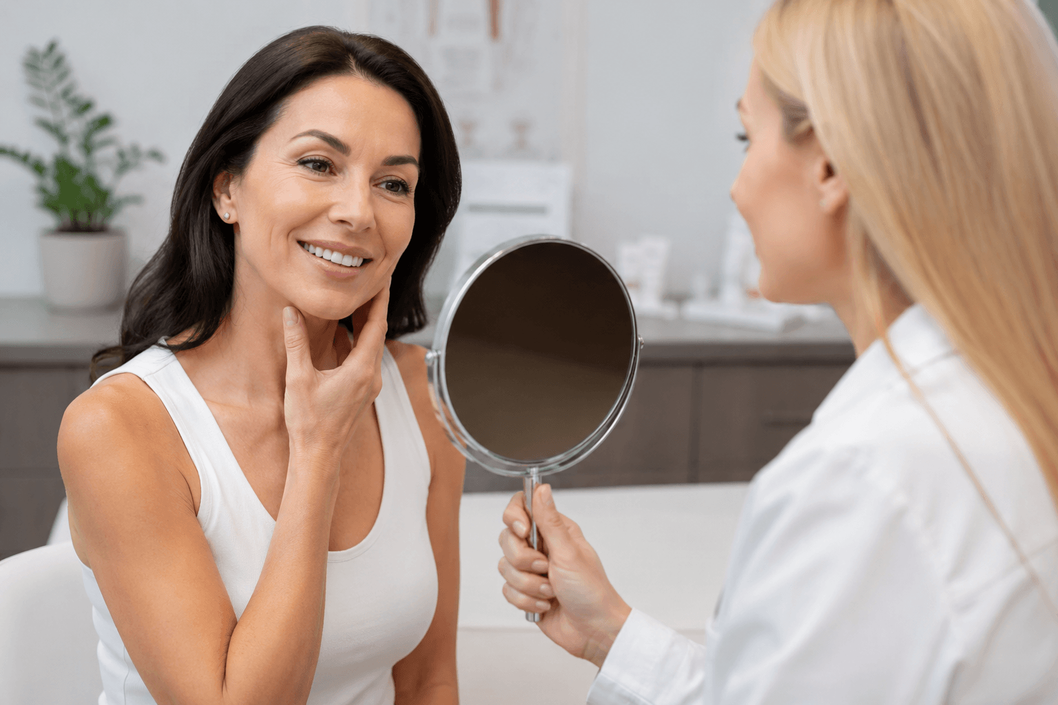 Woman receiving skin rejuvenation treatment at a medspa in Baton Rouge, Louisiana to improve skin texture, tone, and signs of aging.