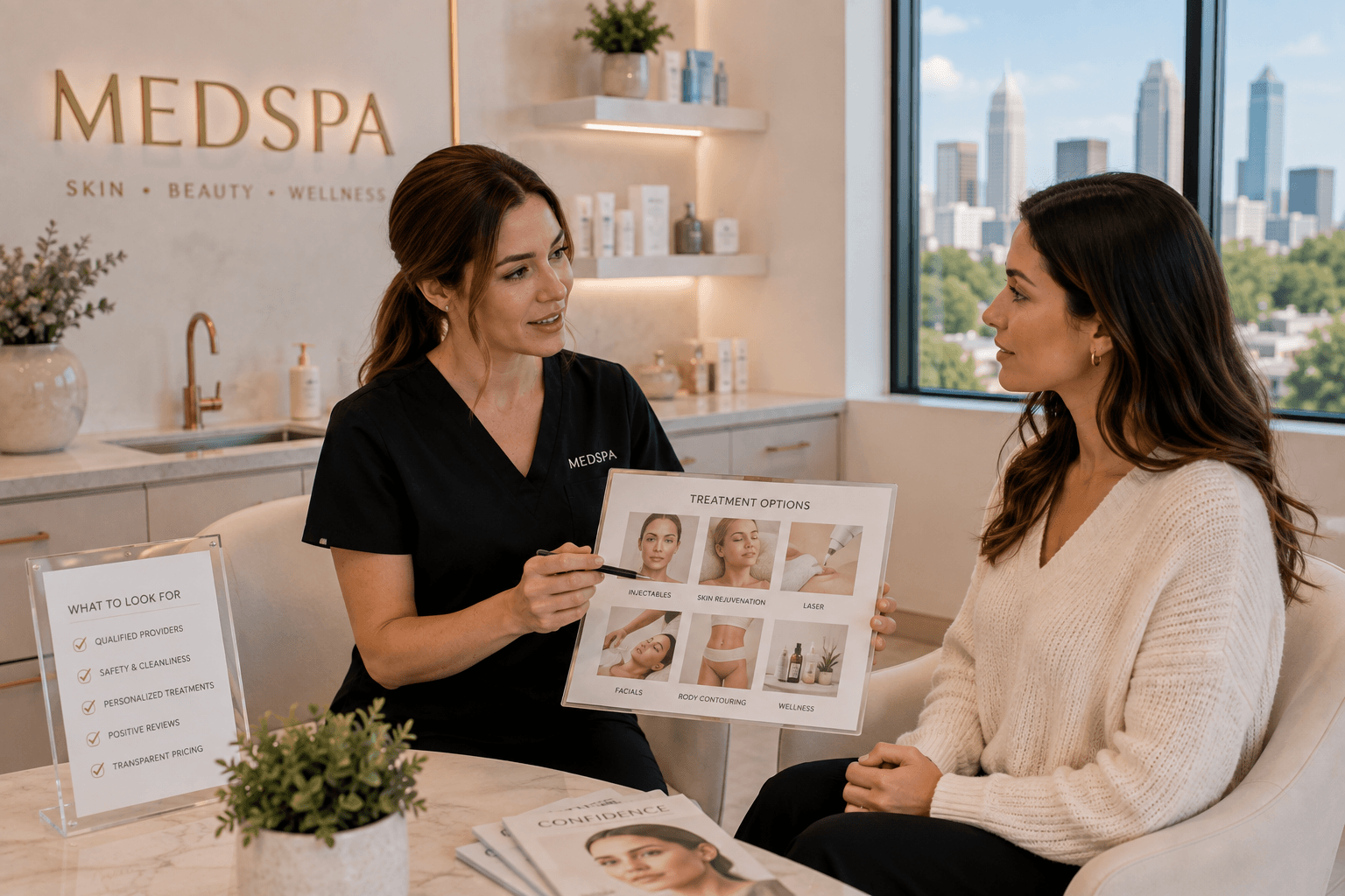 Consultation room inside a medspa in Charlotte, NC
