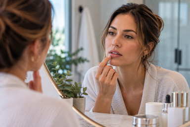 Woman receiving natural-looking lip filler injections at a medspa in Baton Rouge, Louisiana