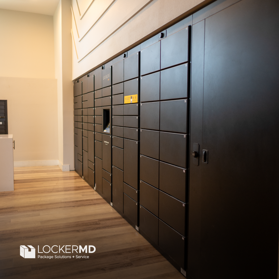 Person uses a smartphone app to unlock a smart access system, demonstrating how smart lockers or property entry work.