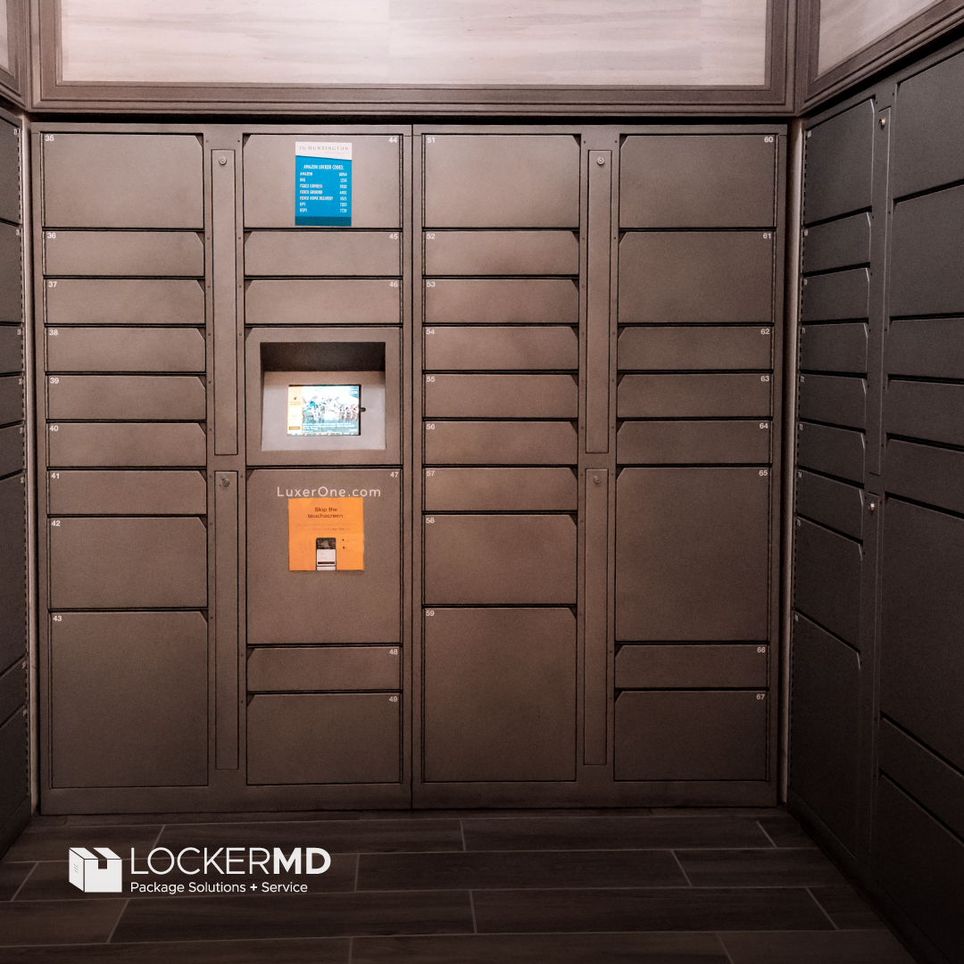 Person uses a smartphone app to unlock a smart access system, demonstrating how smart lockers or property entry work.