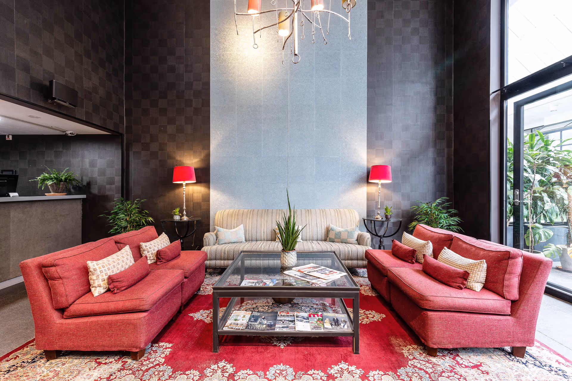 A hotel lobby