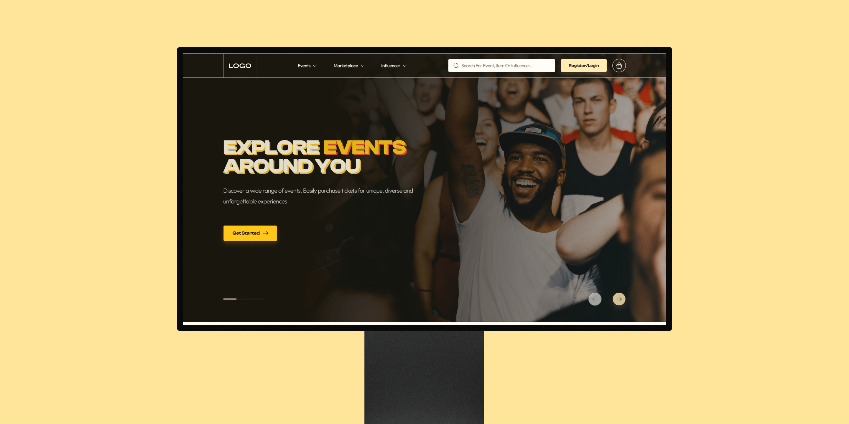 A large desktop mockup of the VIPsocio landing page