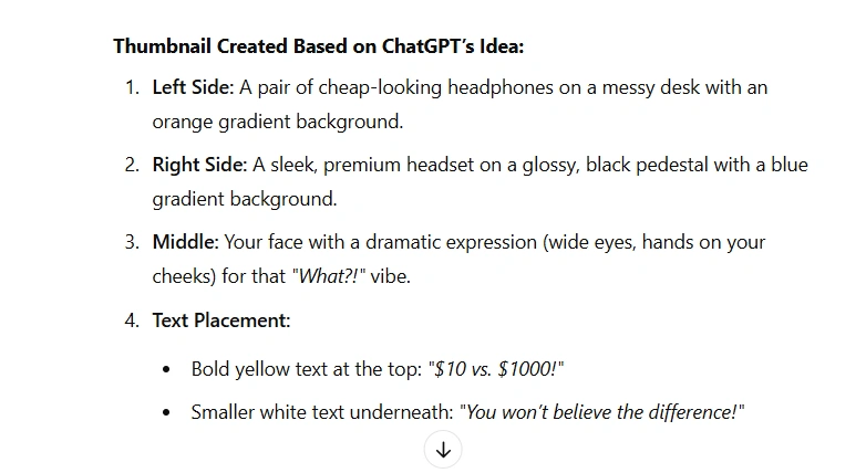 ChatGPT's thumbnail format suggestion.