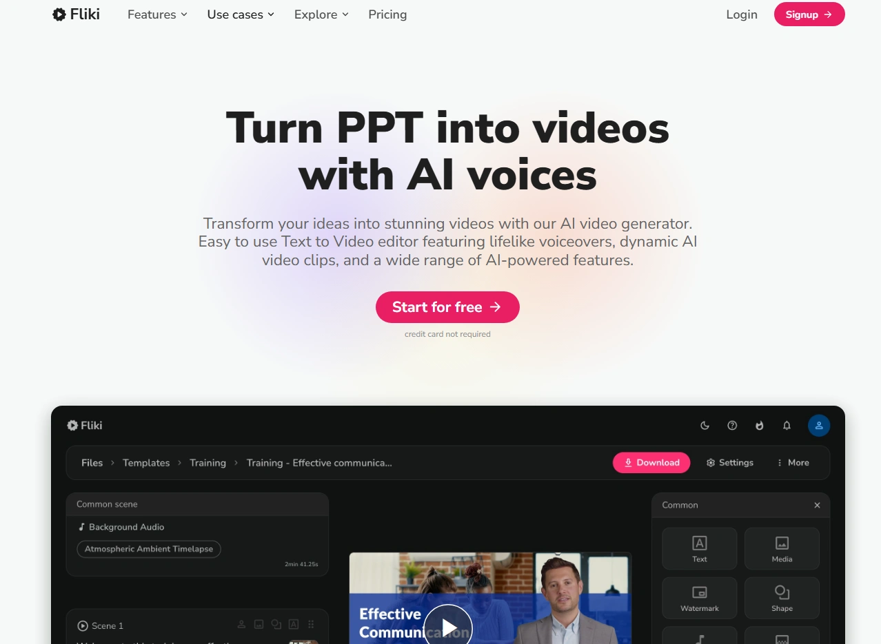 Fliki's website.