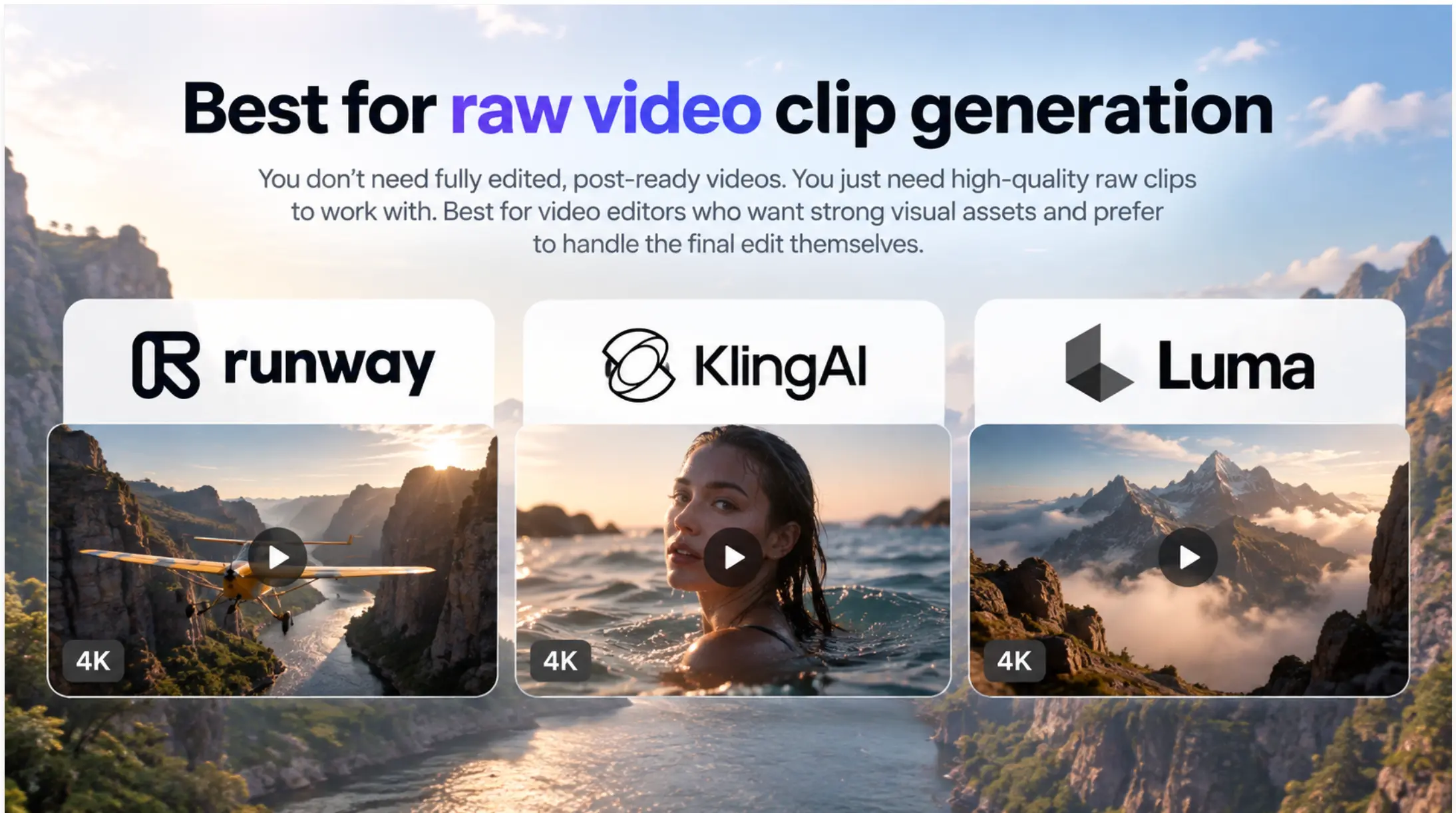Runway, Kling AI and Luma: best Higgsfield alternatives for raw video clip generation