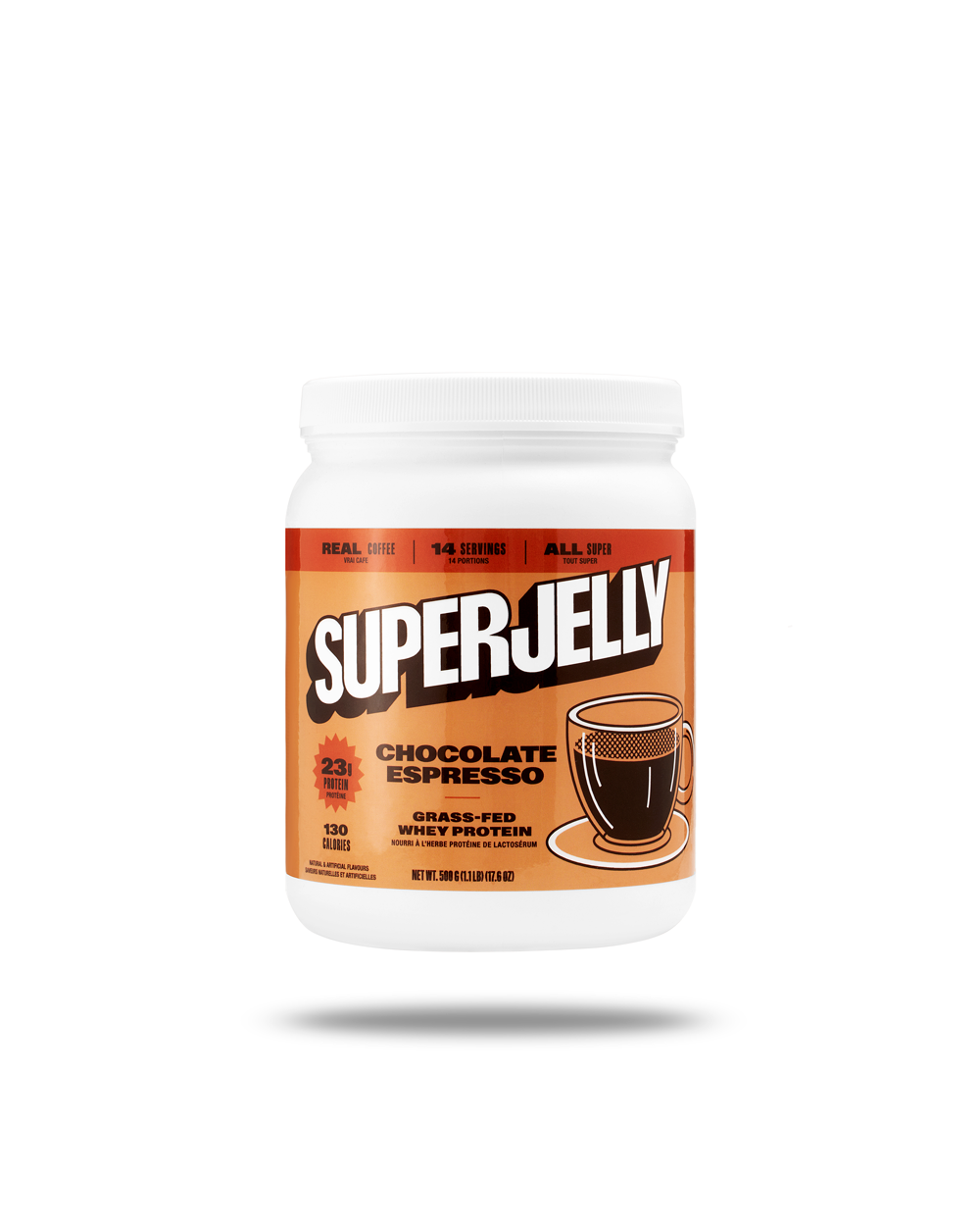 A jar of Super Jelly Chocolate Espresso.
