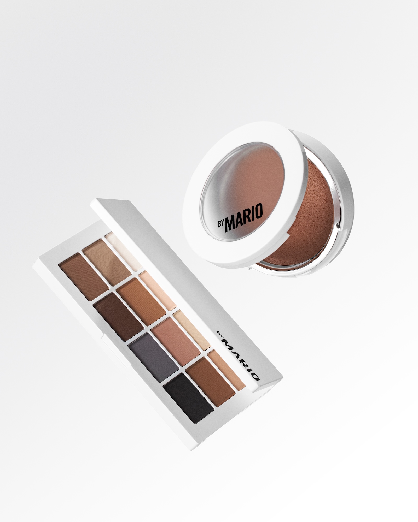 A white box with a brown powder inside.