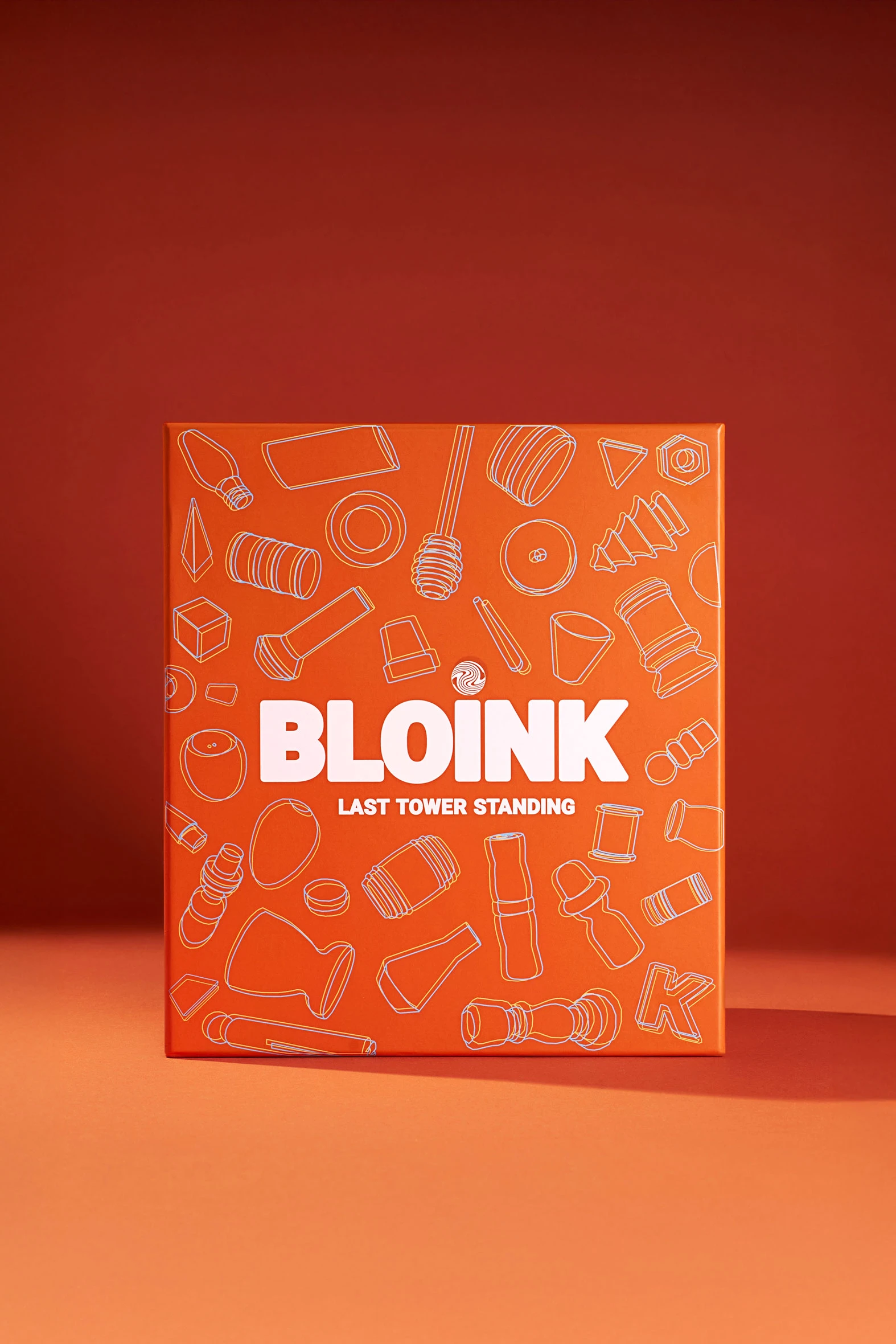 A box of Bloink Game standing.
