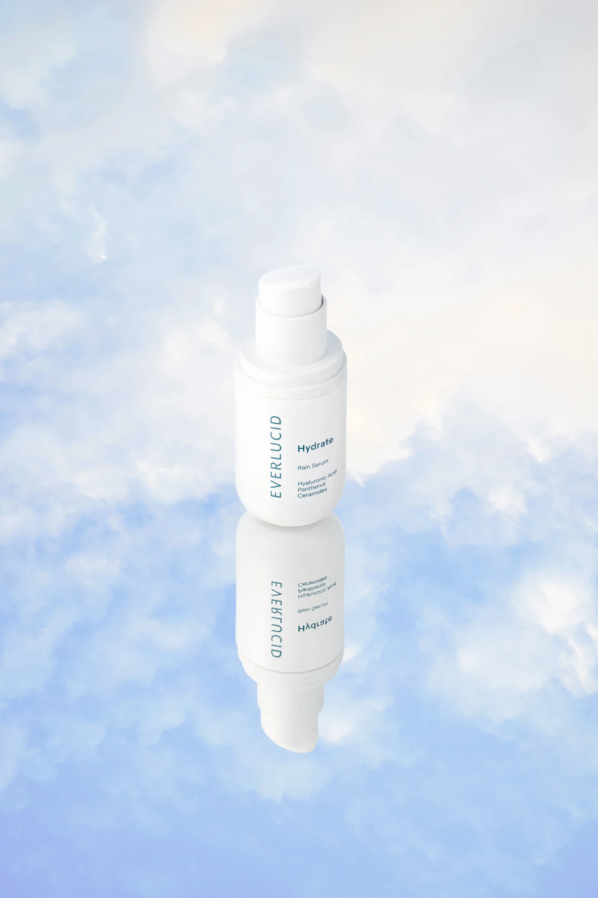 A bottle of Everlucid Hypo-Everclear sits on a cloudy blue background.