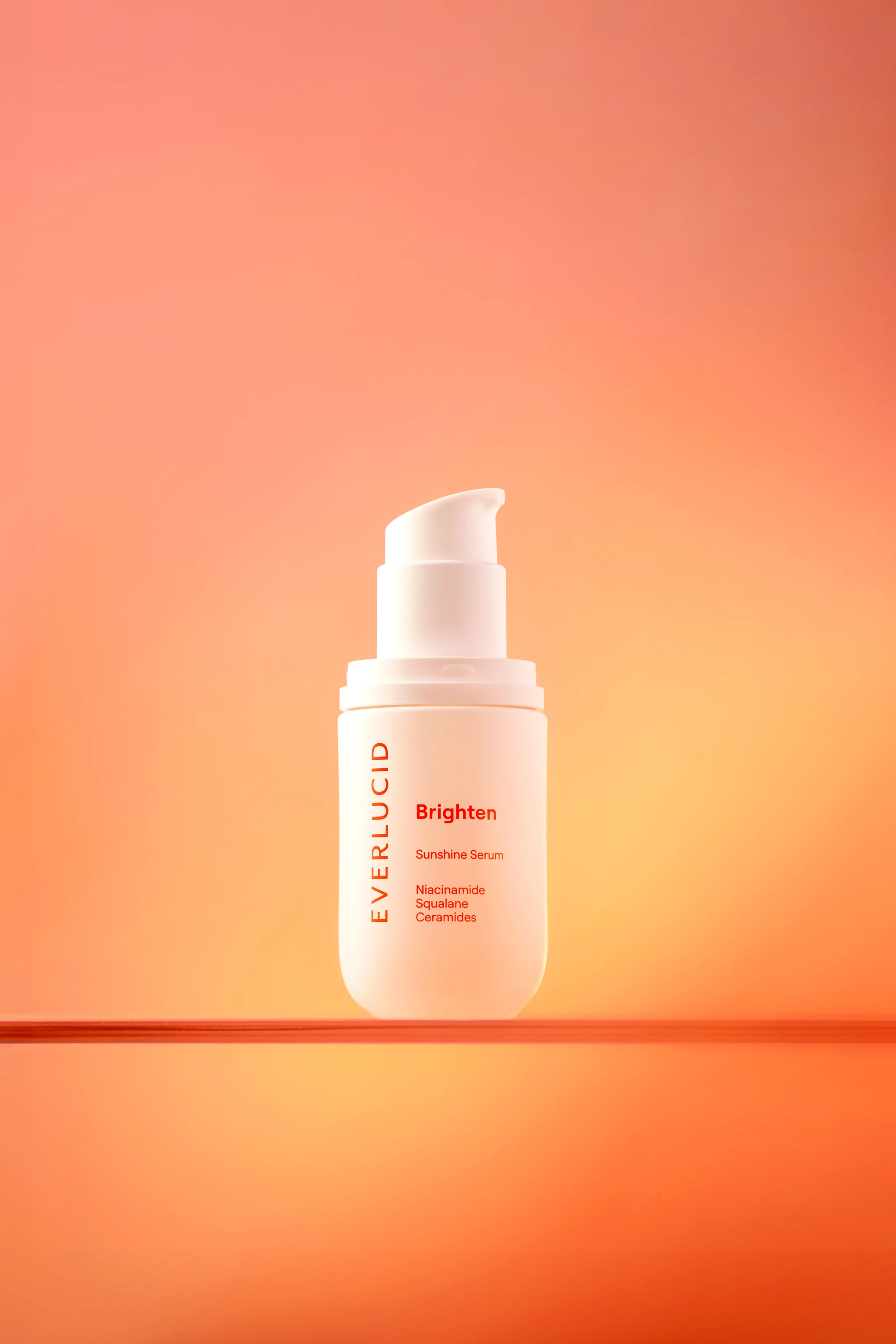 A bottle of Everlucid Brighten sun serum.