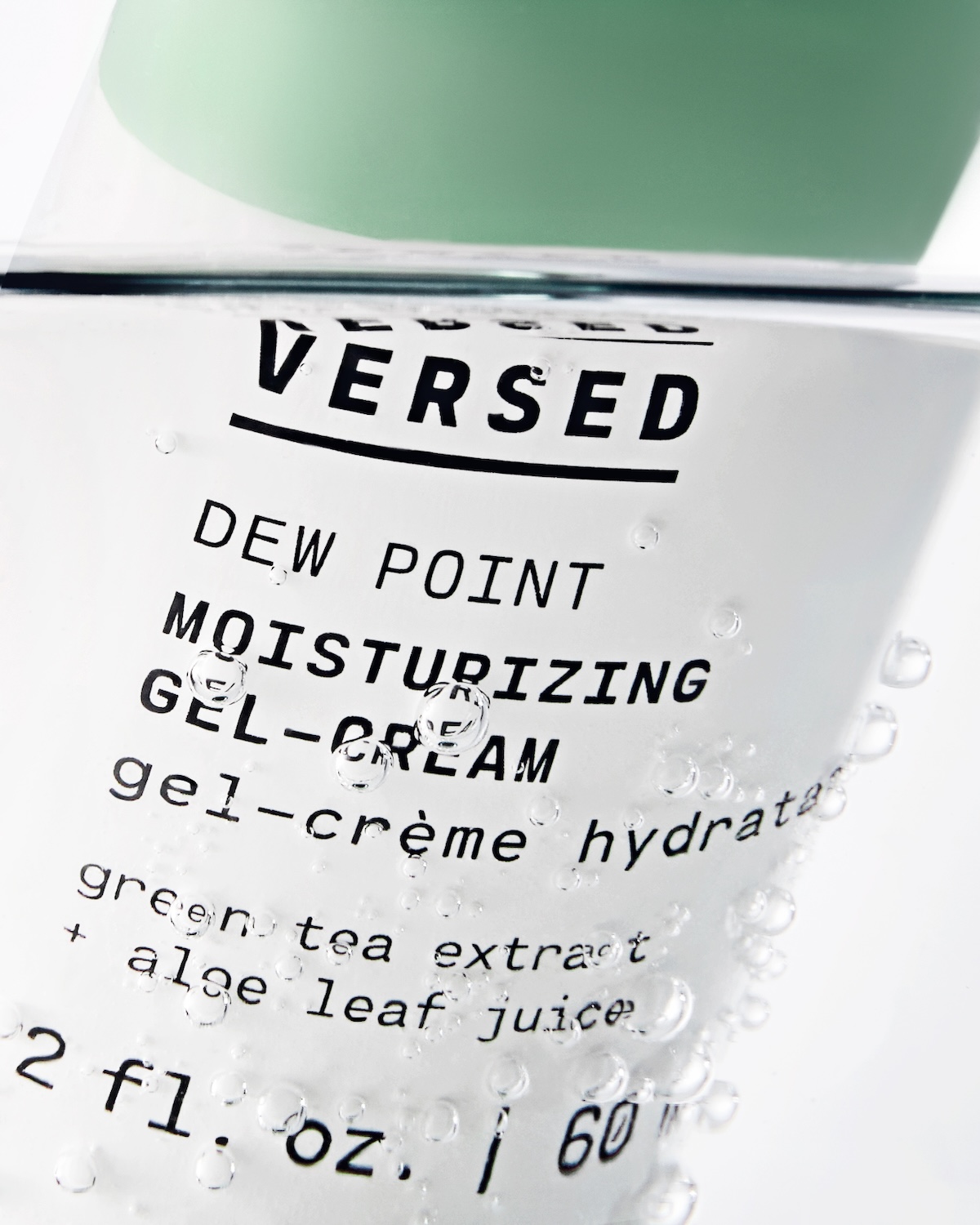 A bottle of Versed moisturizing gel-cream.