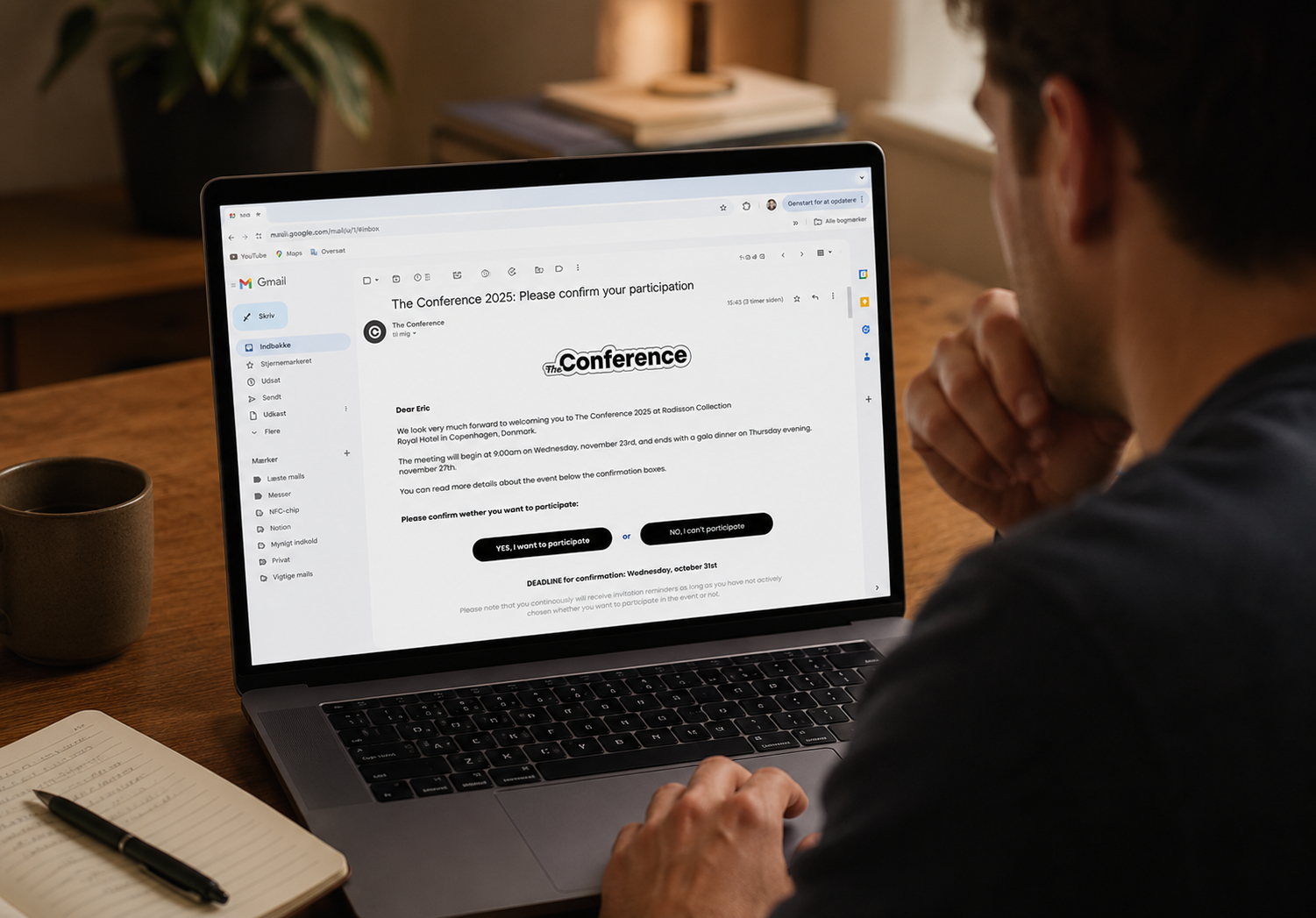 Screenshot of a personalized digital event invitation created with GoodiePack's Invitations module