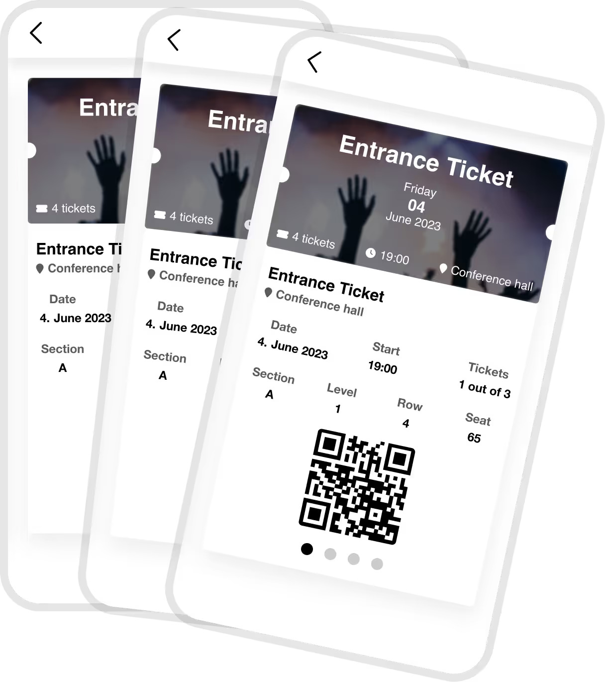 Digital event ticket displayed on a smartphone