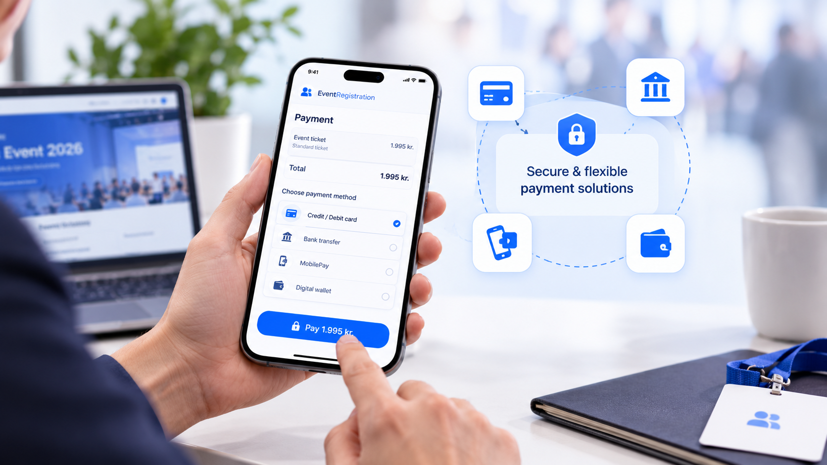 Payment processing interface preview for event integrations