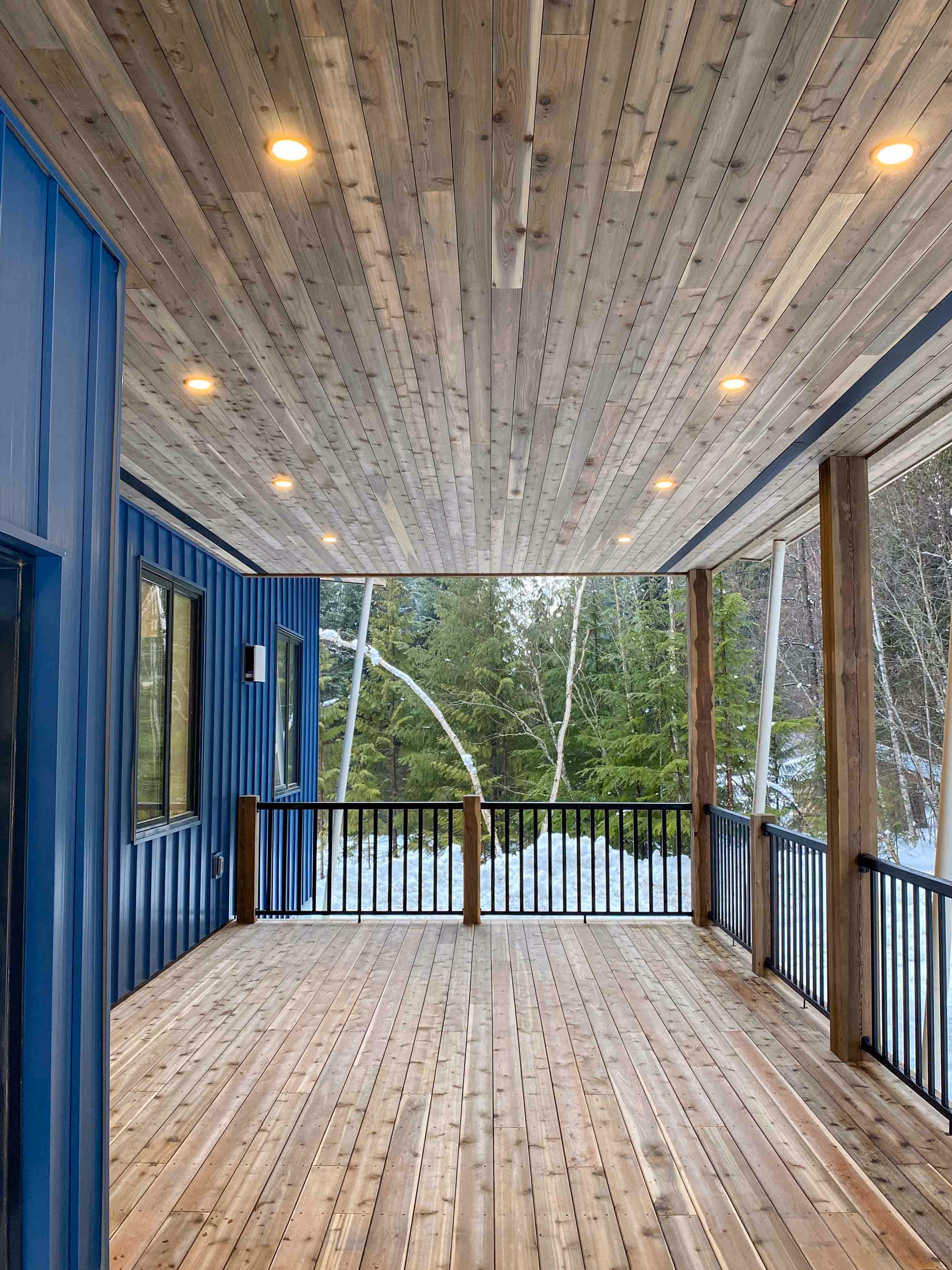 Wood deck and ceiling
