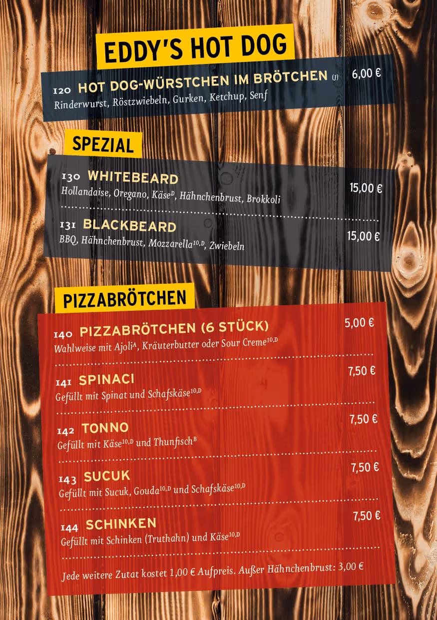 EDDY'S Porz Speisekarte Seite 6