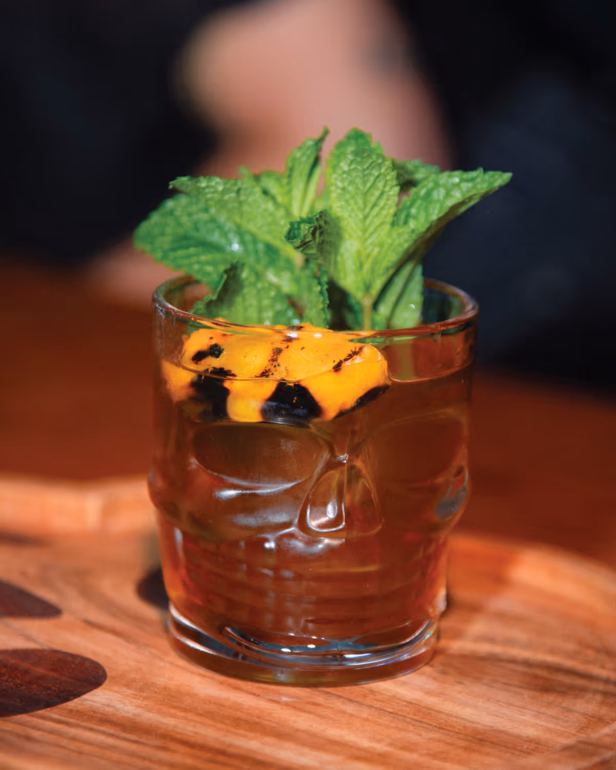 still austin whish fool's gold cocktail on table