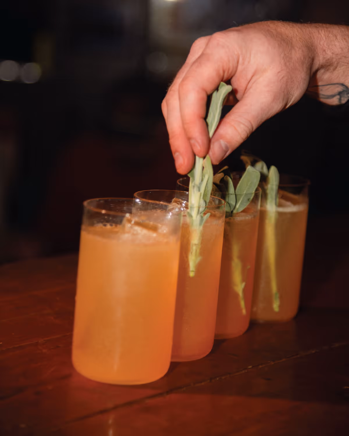 still austin whish fool's gold cocktail on table