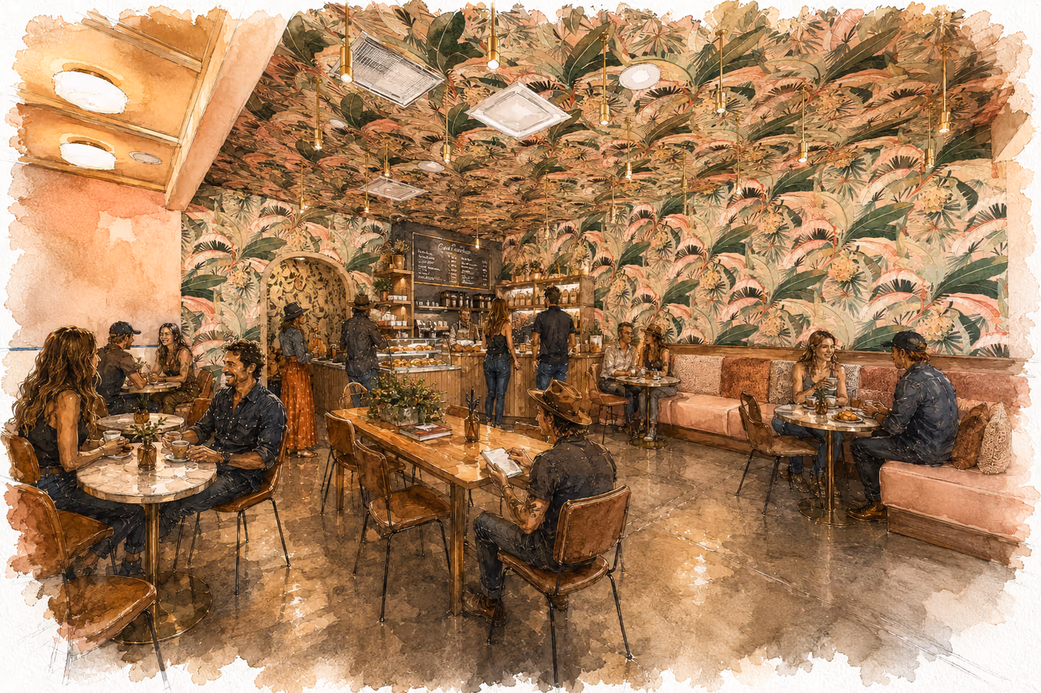 Rendering of the Music Room and The Musician's Stage at The Still Austin Quarter