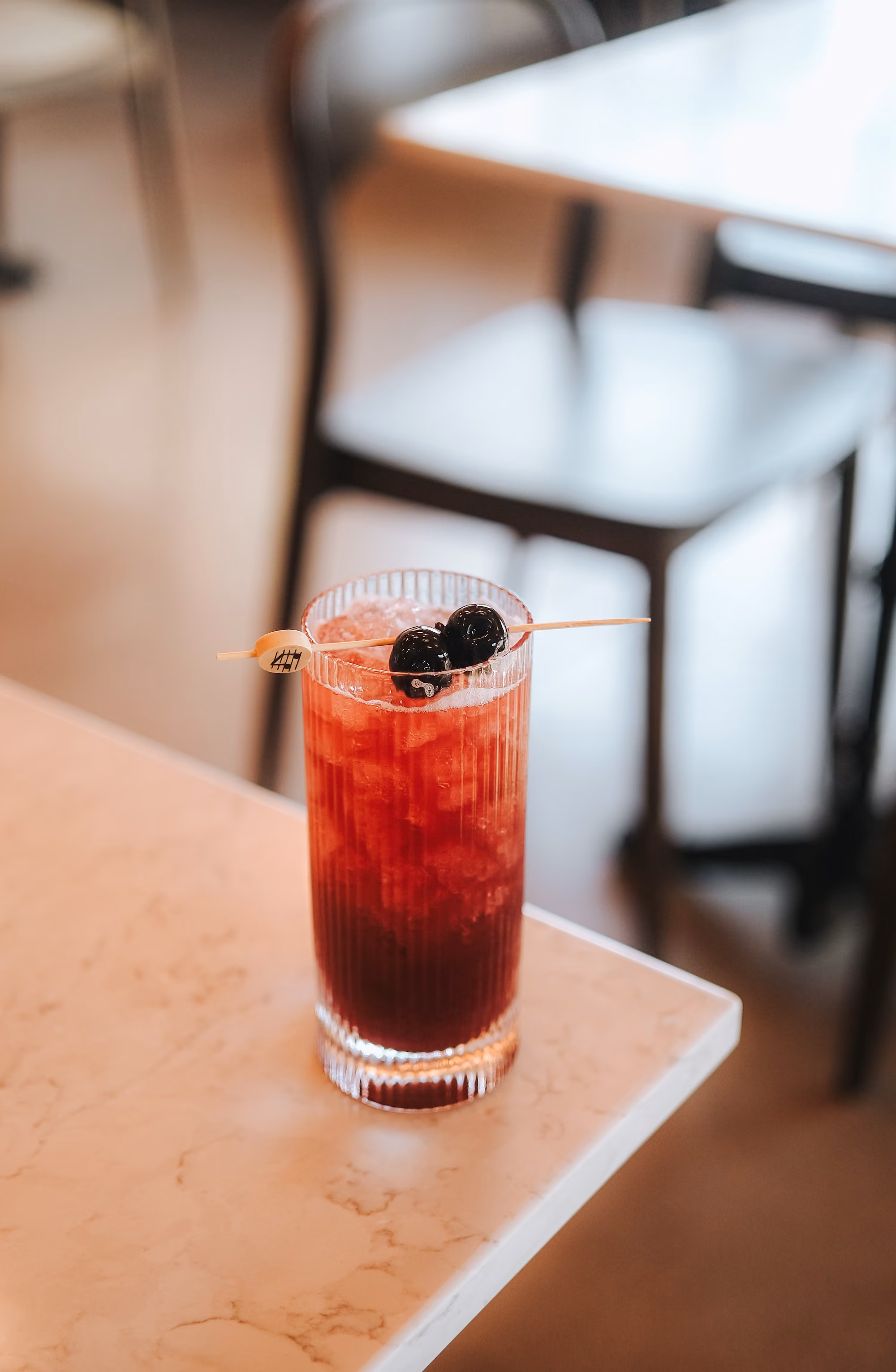 BarrelHouse Cherry in a tall glass with cherries