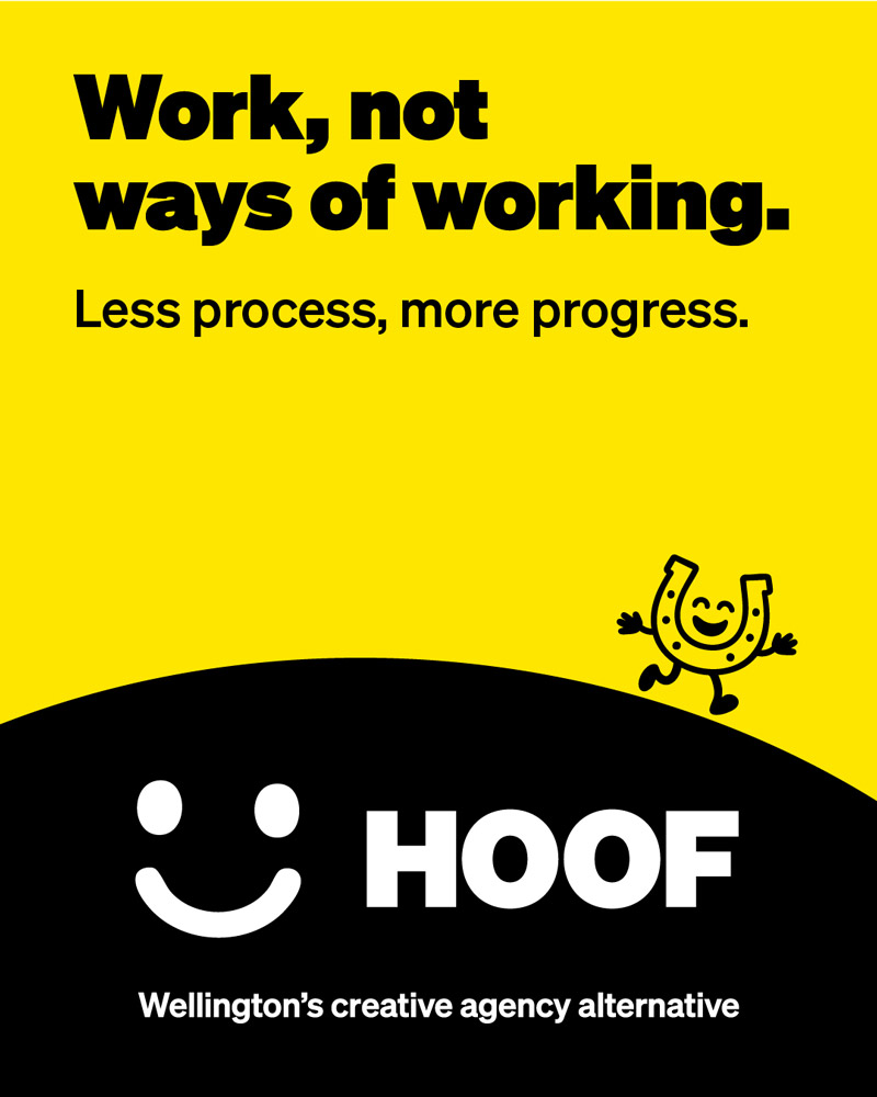 An ad for HOOF with the headline, Work, not ways of working.