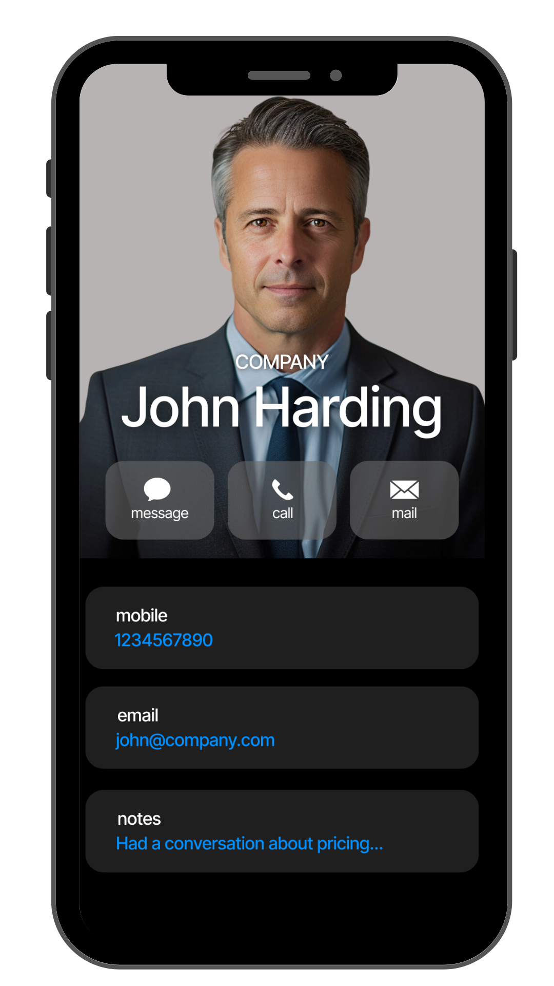 Apple contact from Koppl card